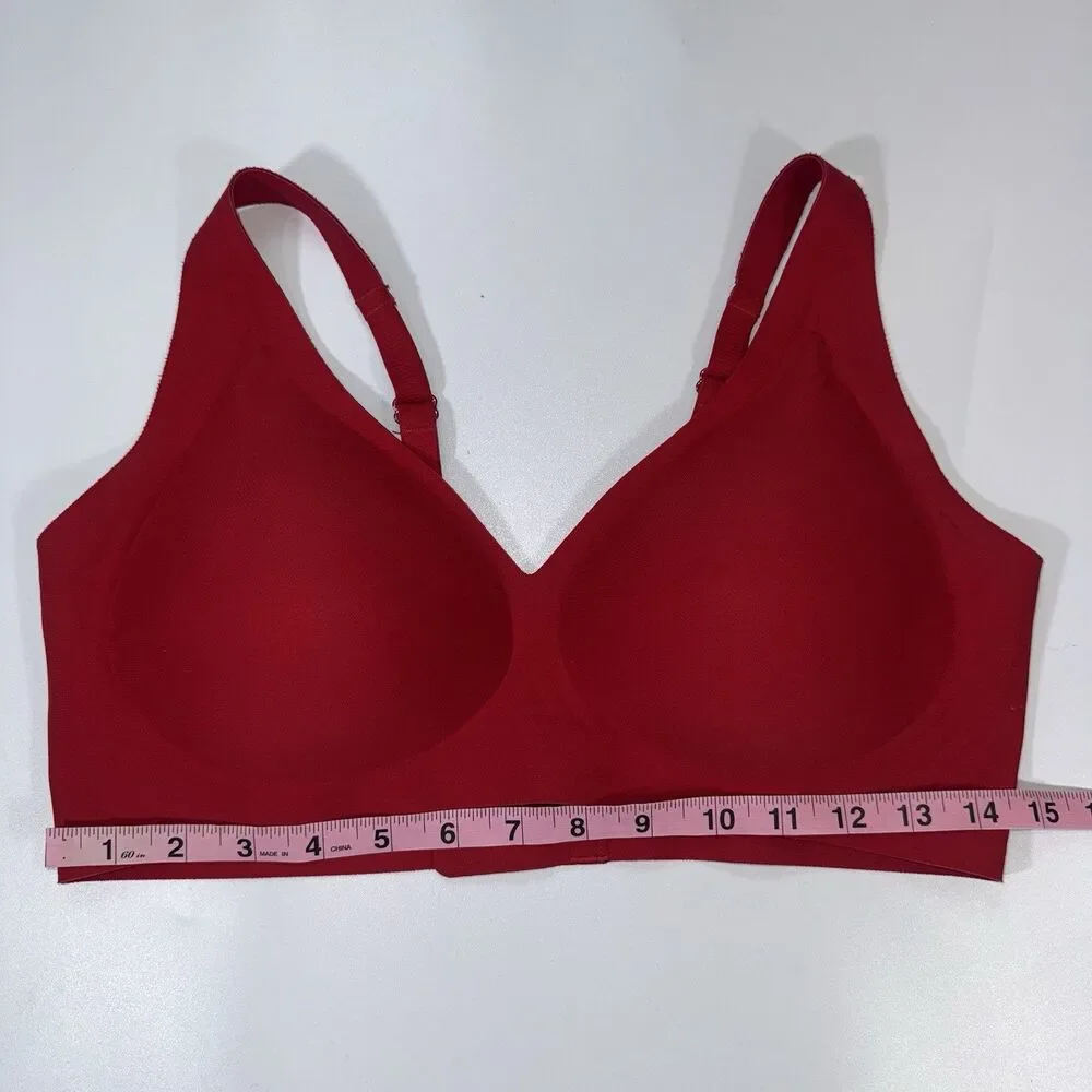 SheCurve Red Wireless Jelly T-Shirt Bra Comfort Seamless Size XL 42 C/D - Picture 2 of 5